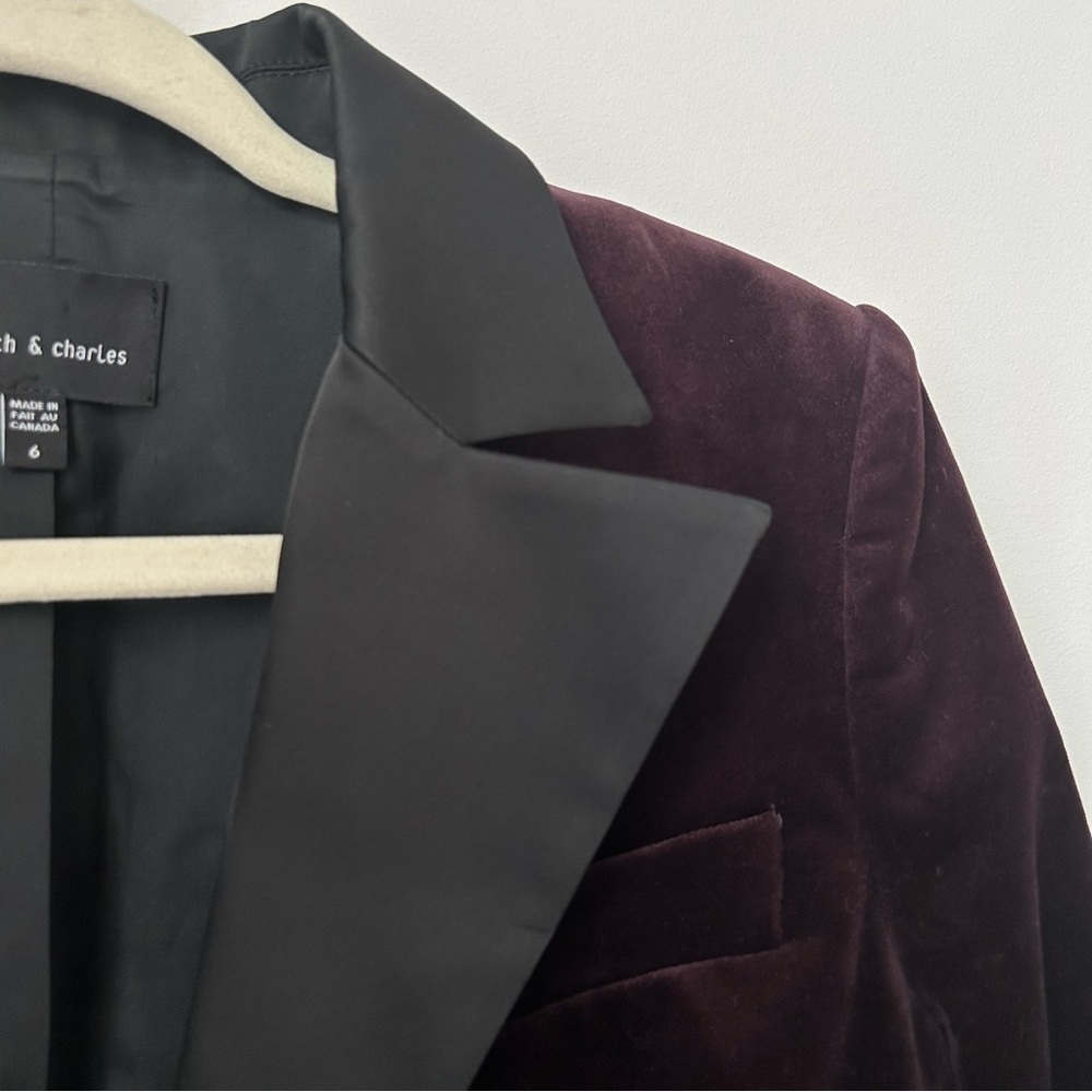 Judith & Charles Velvet Tuxedo Blazer - Picture 3 of 8